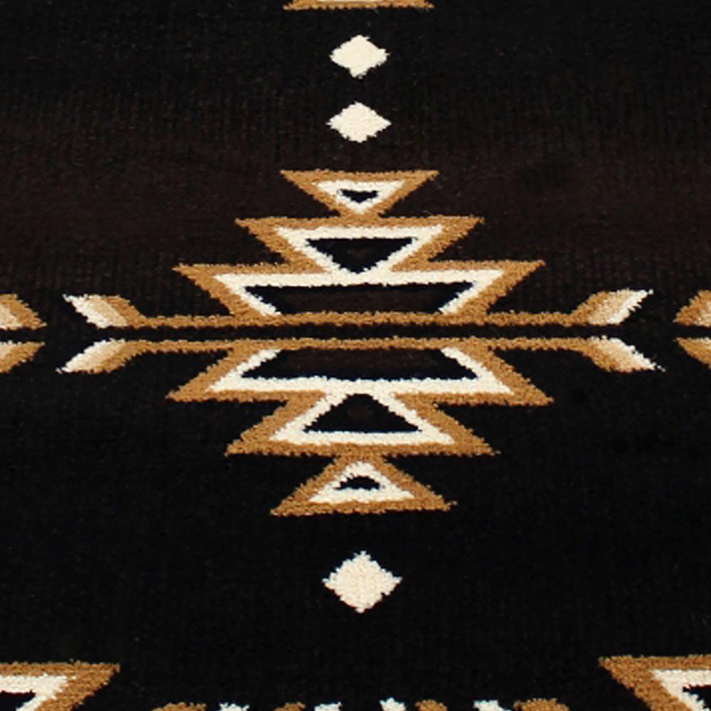 Amado Collection Southwestern 2' x 7' Brown Area Rug - Olefin Accent Rug with Jute Backing - Living Room, Bedroom, Entryway. Picture 6