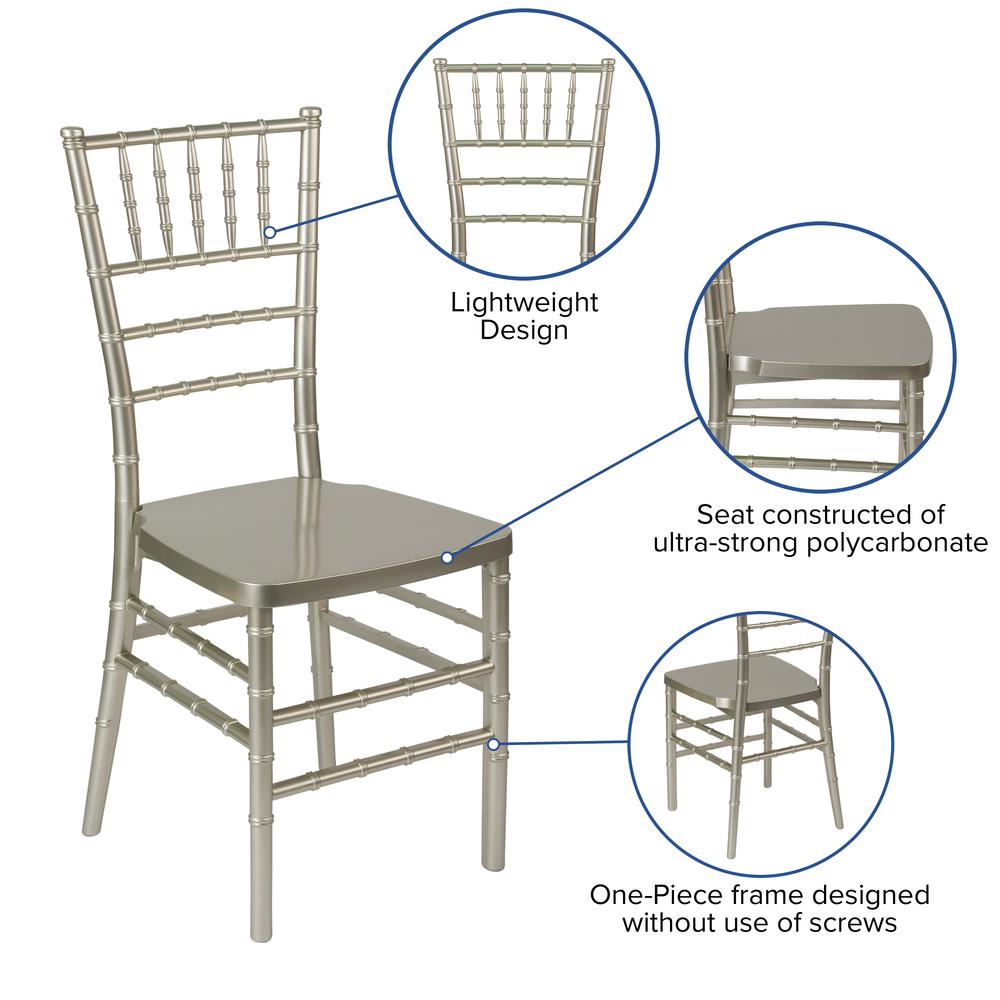 Champagne Resin Stacking Chiavari Chair. Picture 6