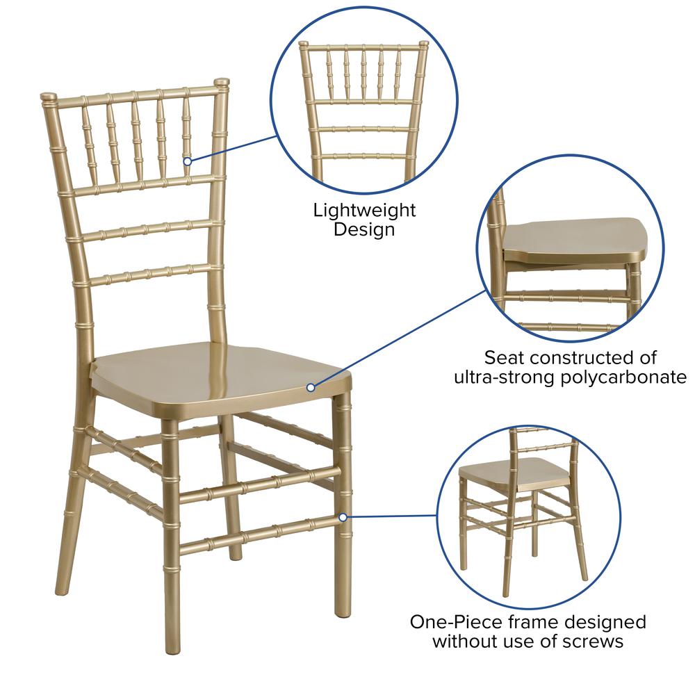 Gold Resin Stacking Chiavari Chair. Picture 6