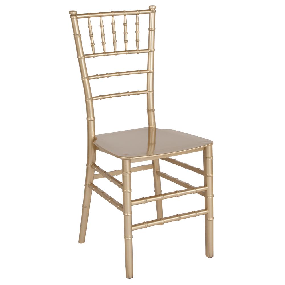 Gold Stackable Resin Chiavari Chair. Picture 1