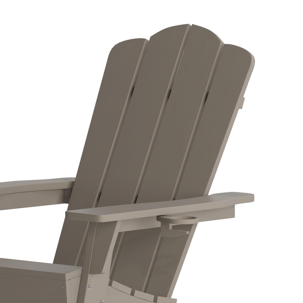Contemporary Commercial Grade Adirondack Patio Chair with Cupholder. Picture 3