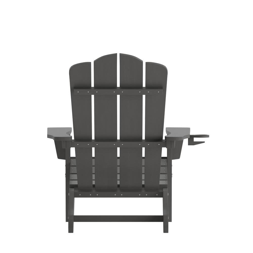 Contemporary Commercial Grade Adirondack Patio Chair with Cupholder. Picture 2