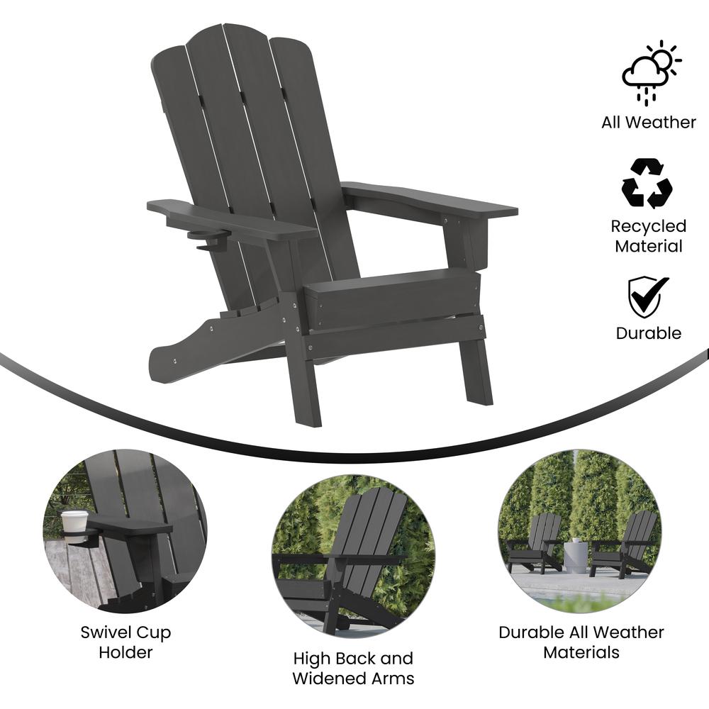 Contemporary Commercial Grade Adirondack Patio Chair with Cupholder. Picture 7