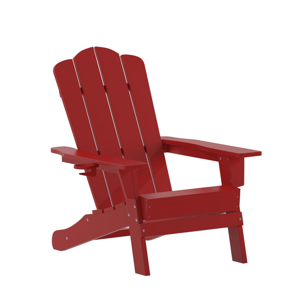Commercial Adirondack Chair with Pull-Out Ottoman and Cupholder. Picture 1