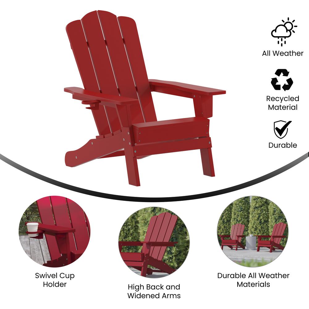 Commercial Adirondack Chair with Pull-Out Ottoman and Cupholder. Picture 7