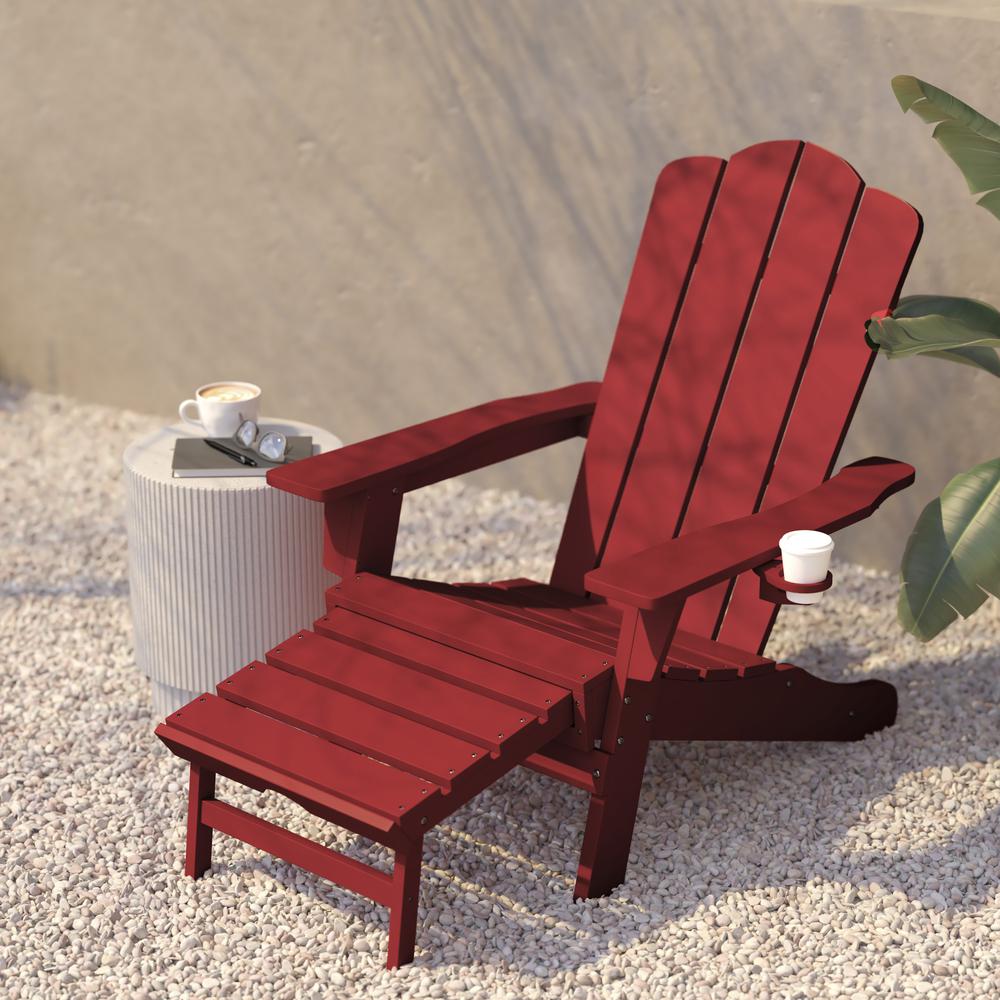 Contemporary Commercial Grade Adirondack Rocking Chair with Cupholder. Picture 4