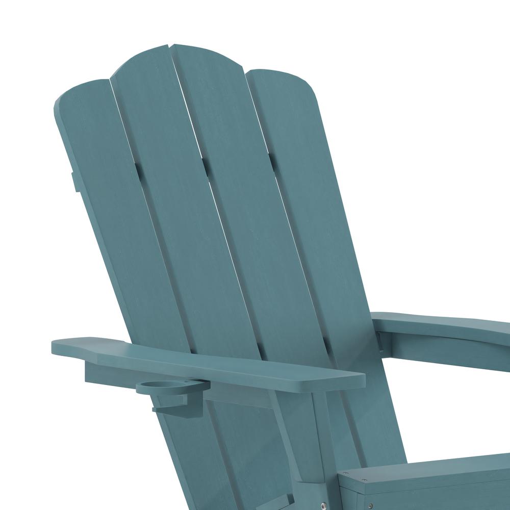 Contemporary Commercial Grade Adirondack Rocking Chair with Cupholder. Picture 3
