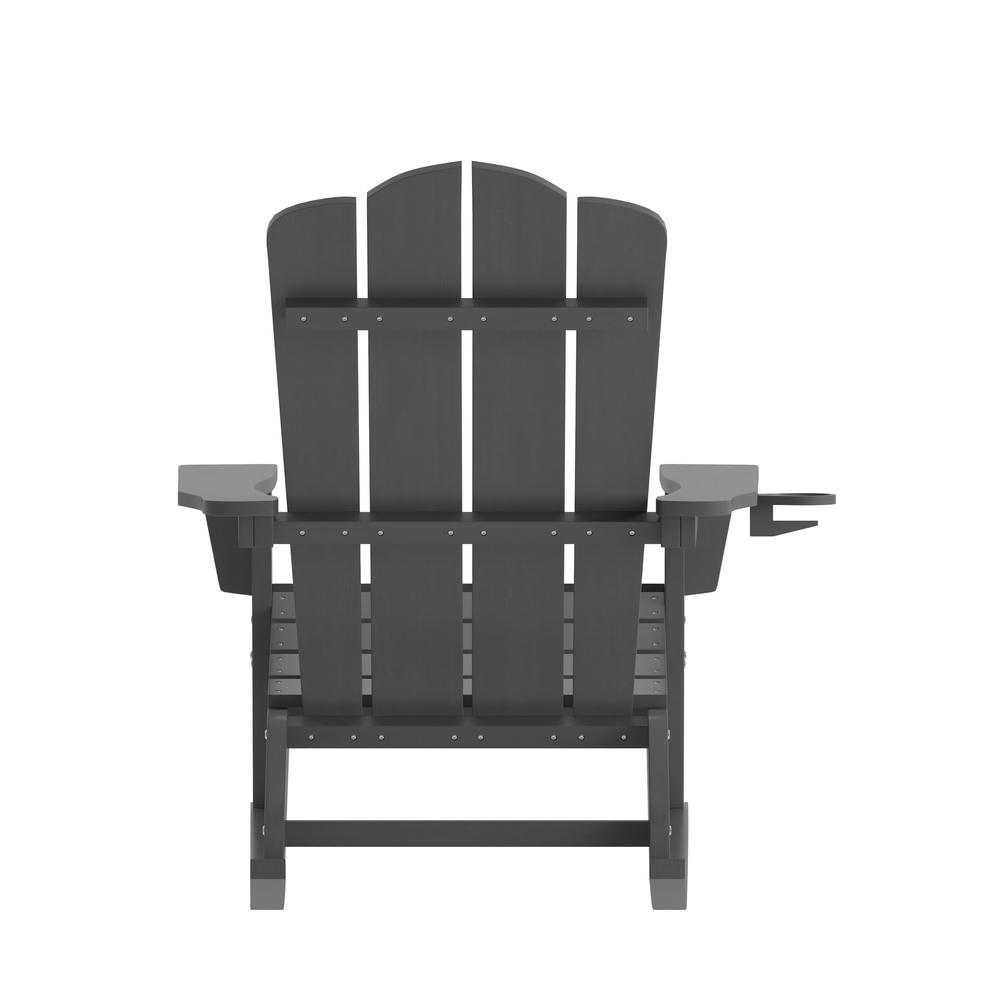 Contemporary Commercial Grade Adirondack Rocking Chair with Cupholder. Picture 2