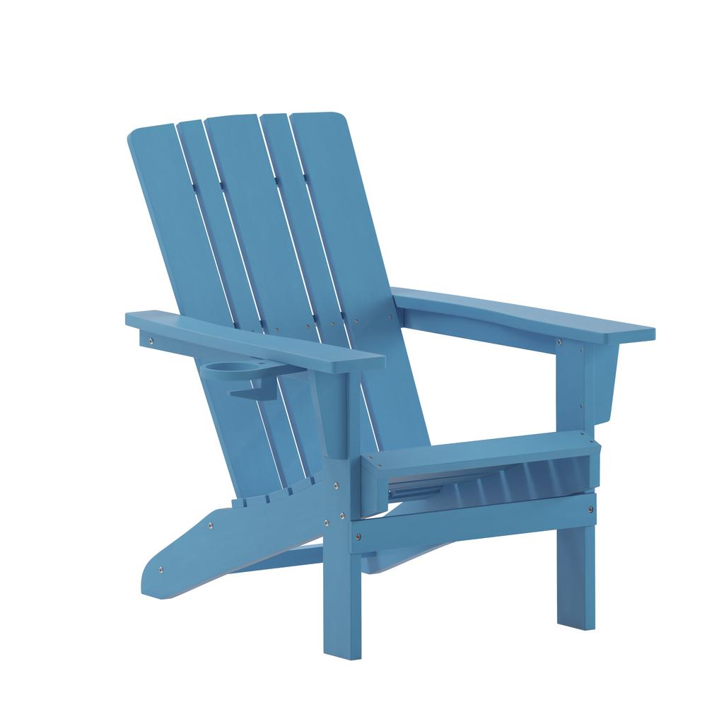 Contemporary Commercial Grade Adirondack Patio Chair with Cupholder. Picture 1