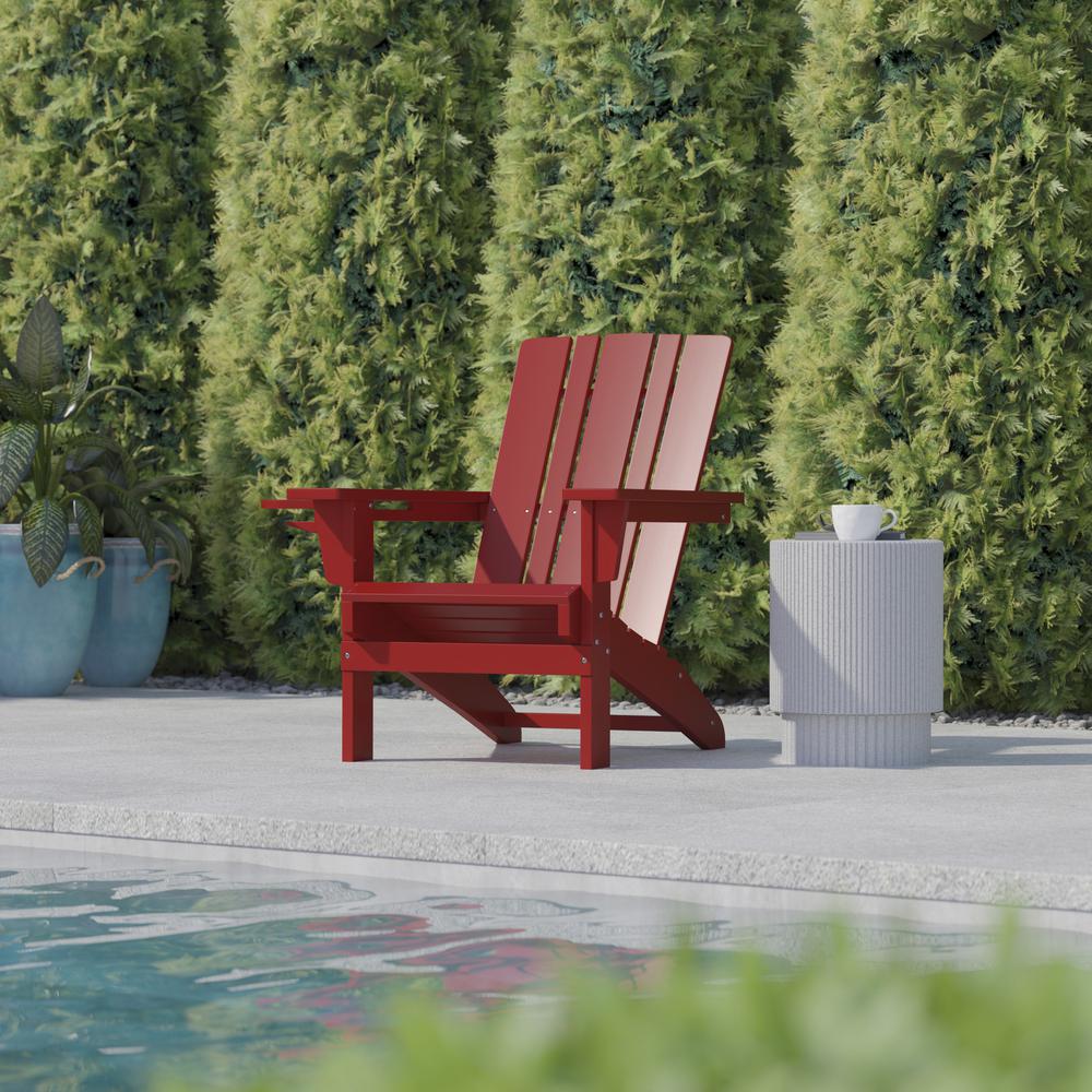 Commercial Adirondack Chair with Pull-Out Ottoman and Cupholder. Picture 9