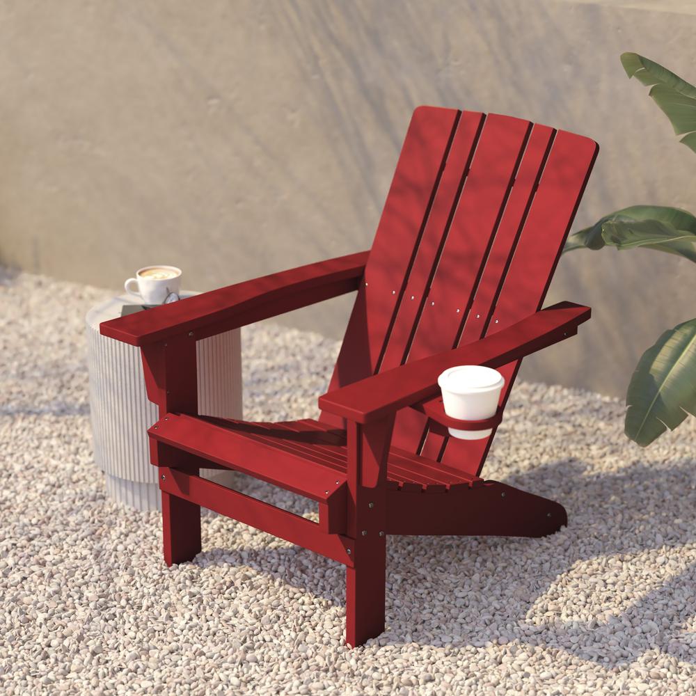 Commercial Adirondack Chair with Pull-Out Ottoman and Cupholder. Picture 4