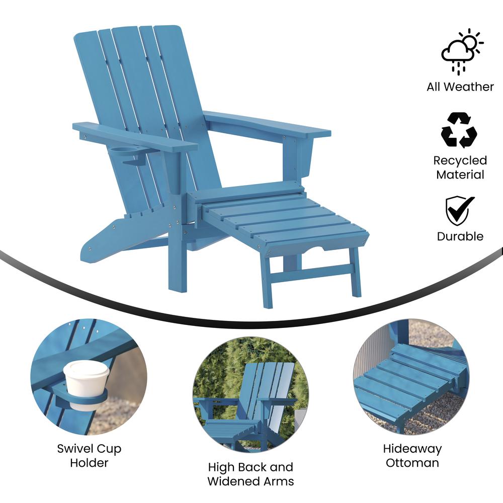 Commercial Adirondack Chair with Pull-Out Ottoman and Cupholder. Picture 7