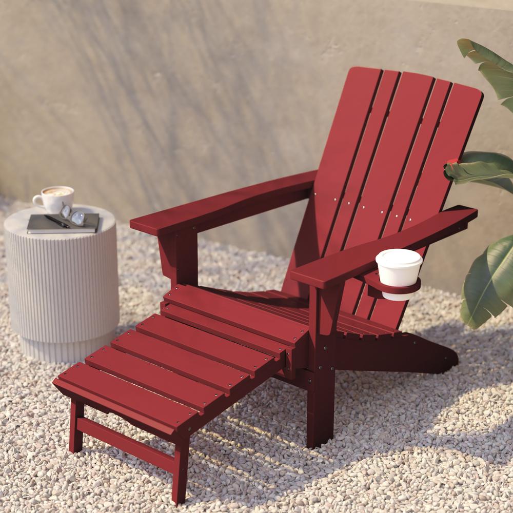 Contemporary Commercial Grade Adirondack Rocking Chair with Cupholder. Picture 4