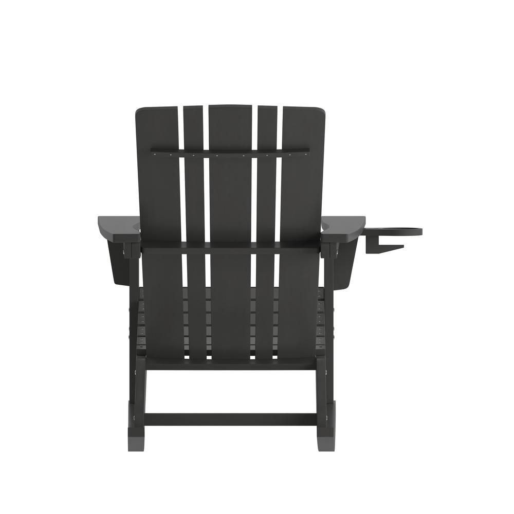 Contemporary Commercial Grade Adirondack Rocking Chair with Cupholder. Picture 2