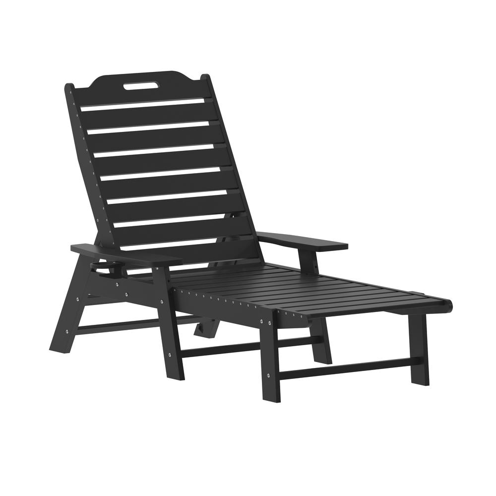 Commercial Adjustable Adirondack Lounger with Cupholder. Picture 1