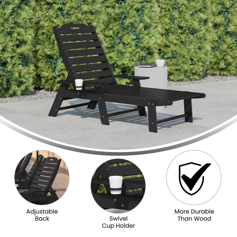 Commercial Adjustable Adirondack Lounger with Cupholder. Picture 7
