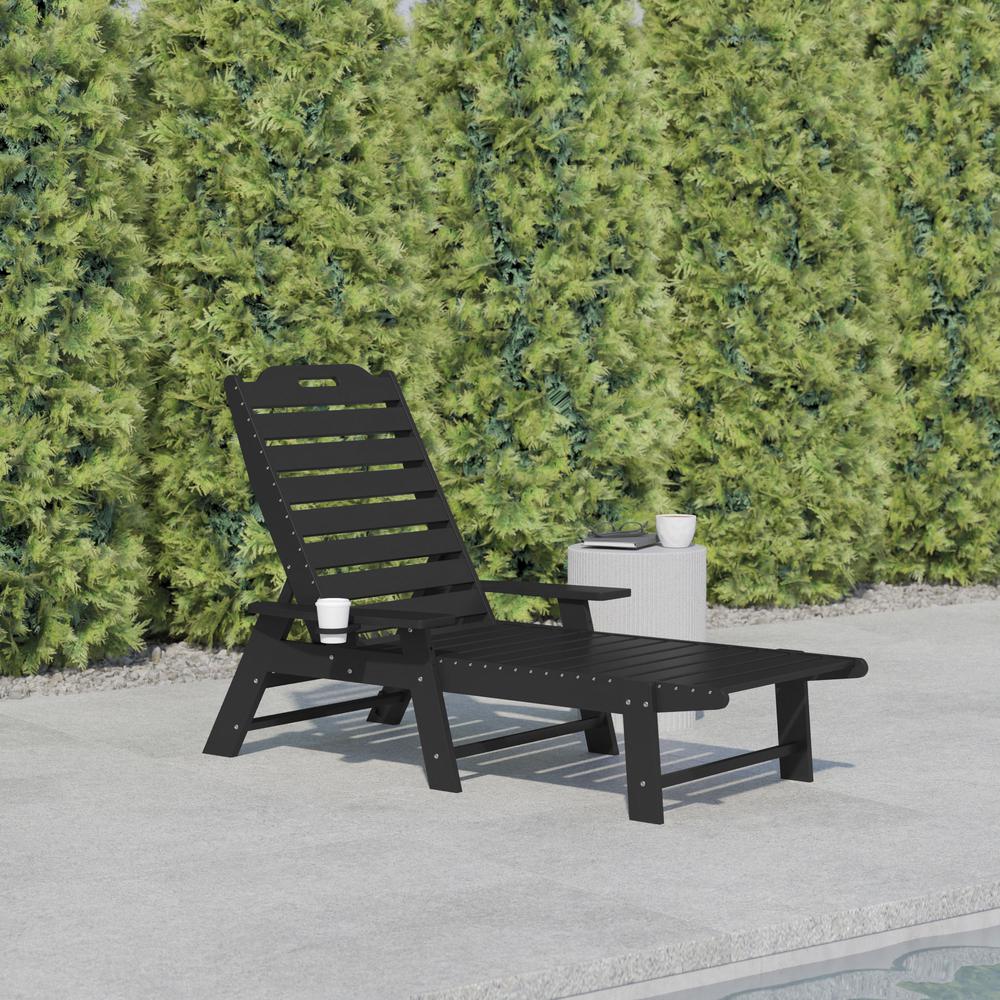Commercial Adjustable Adirondack Lounger with Cupholder. Picture 4