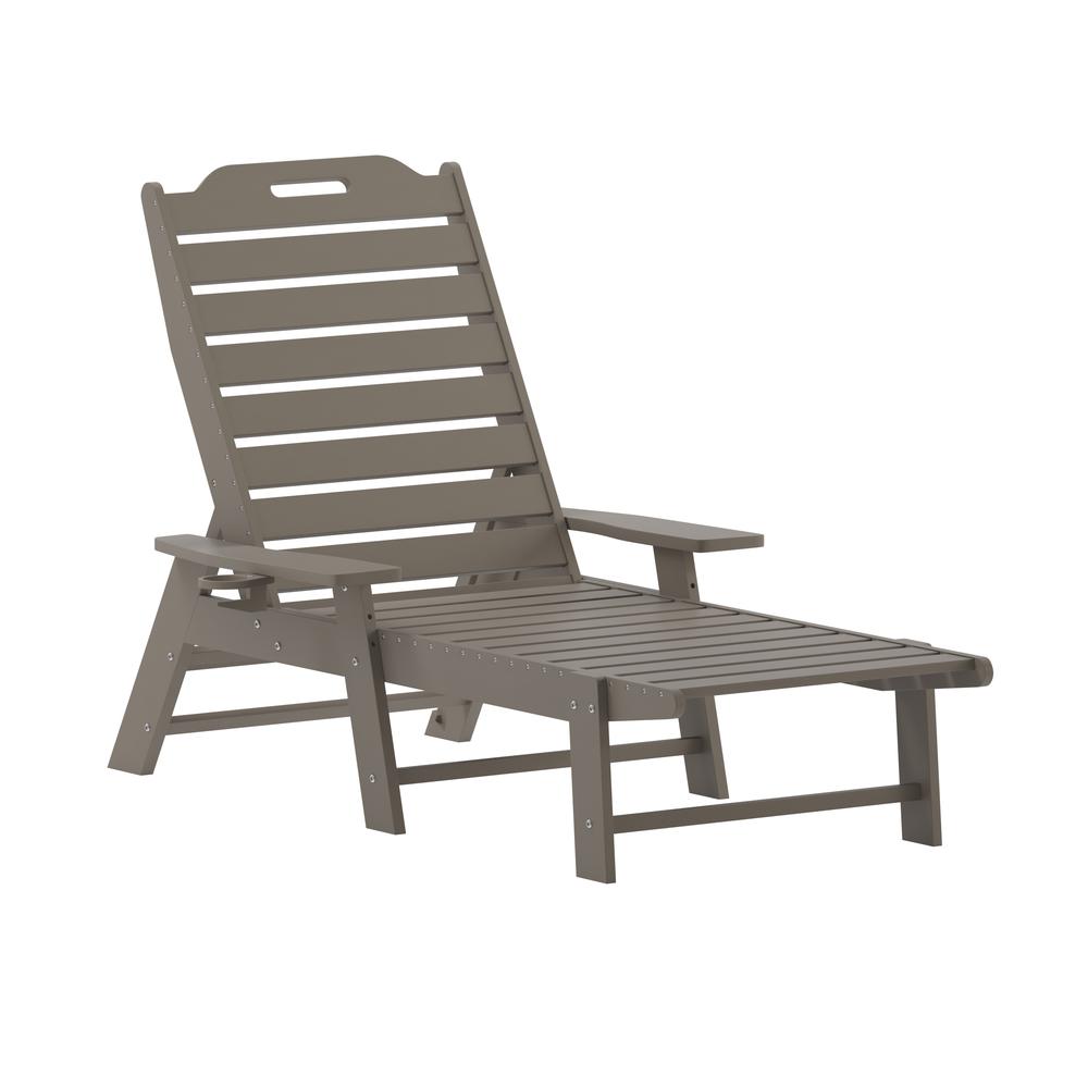 Commercial Adjustable Adirondack Lounger with Cupholder. Picture 1