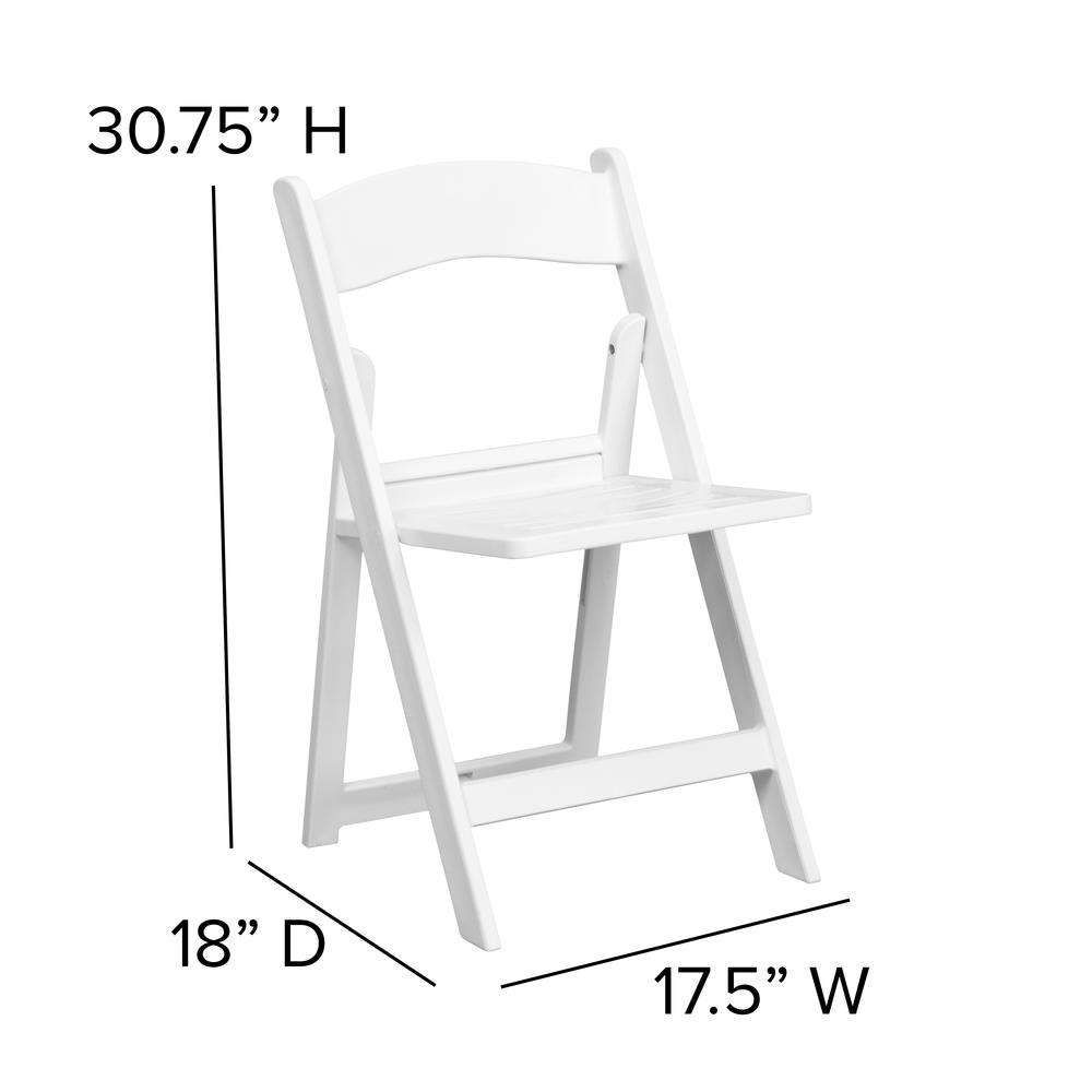 1000 lb. Capacity White Resin Folding Chair with Slatted Seat. Picture 12