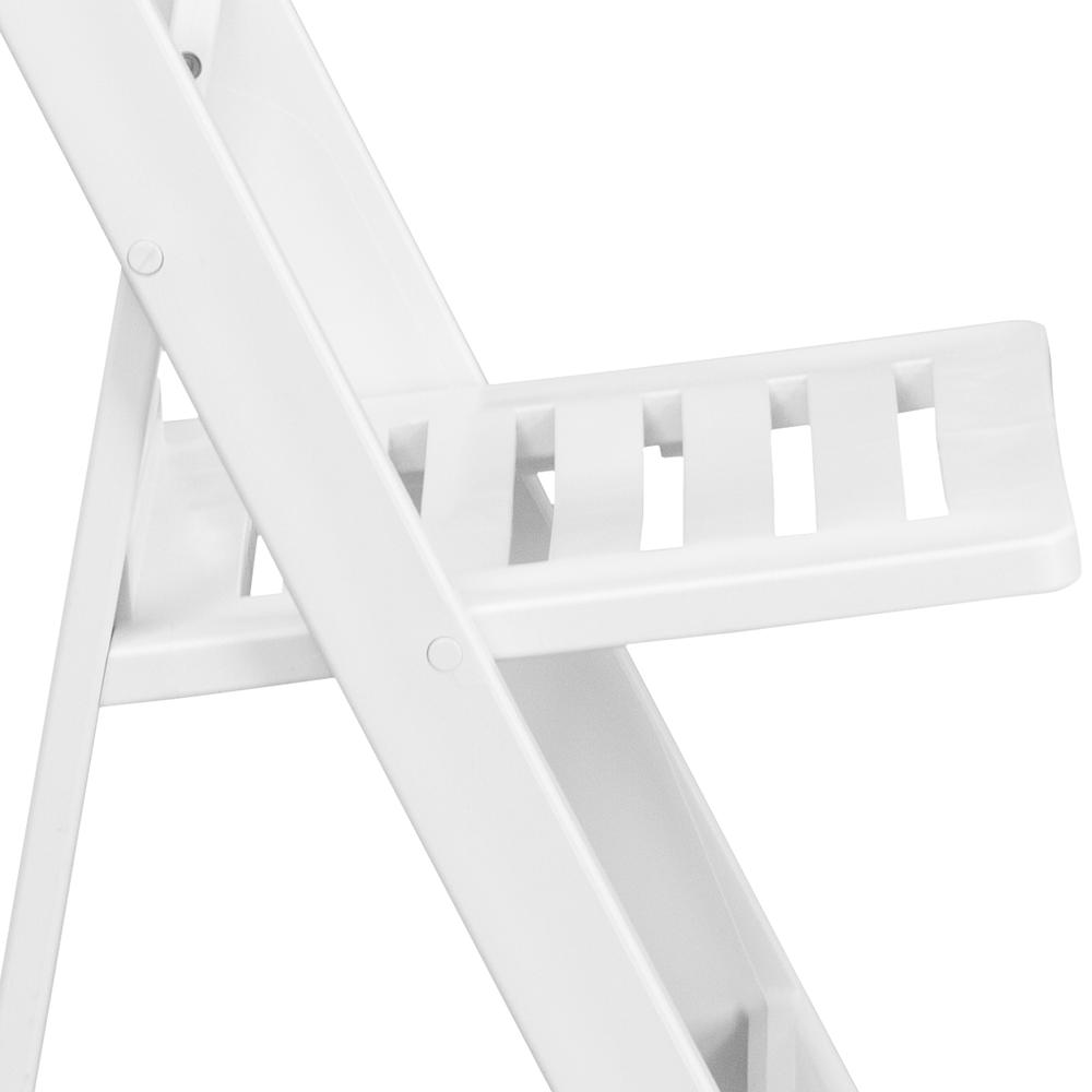 1000 lb. Capacity White Resin Folding Chair with Slatted Seat. Picture 17