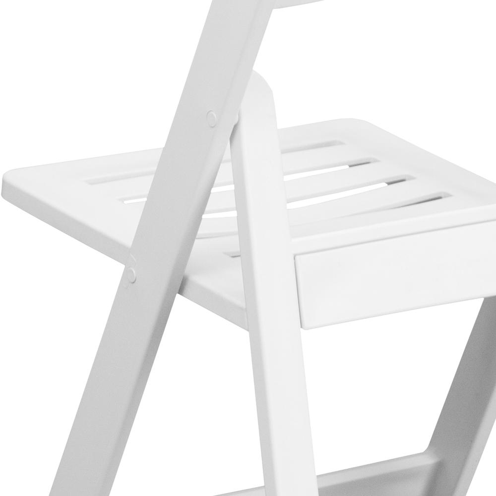 1000 lb. Capacity White Resin Folding Chair with Slatted Seat. Picture 18