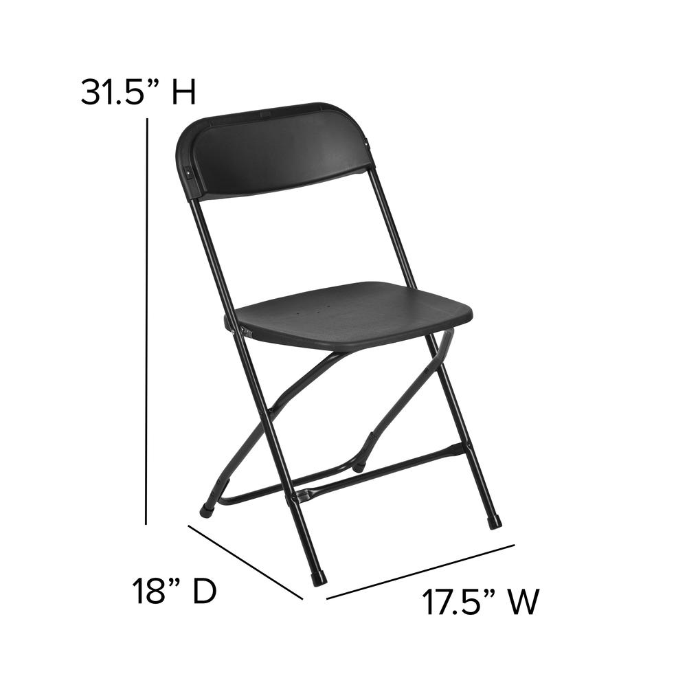 Folding Chair -  - Black Plastic - 650LB Weight Capacity. Picture 17