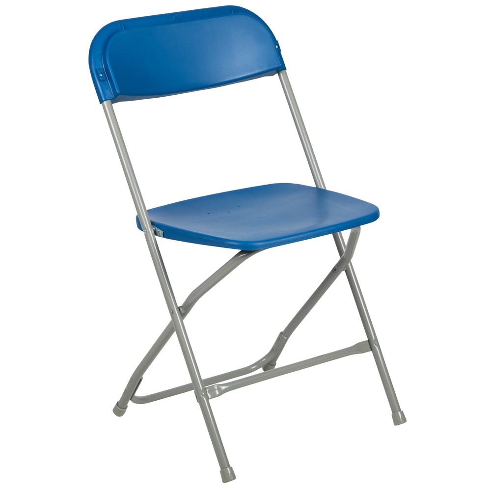 Folding Chair -  - Blue Plastic - 650LB Weight Capacity. Picture 16