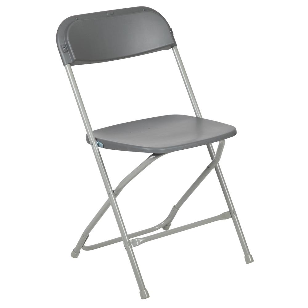 HERCULES Series 650 lb. Capacity Premium Grey Plastic Folding Chair. Picture 1