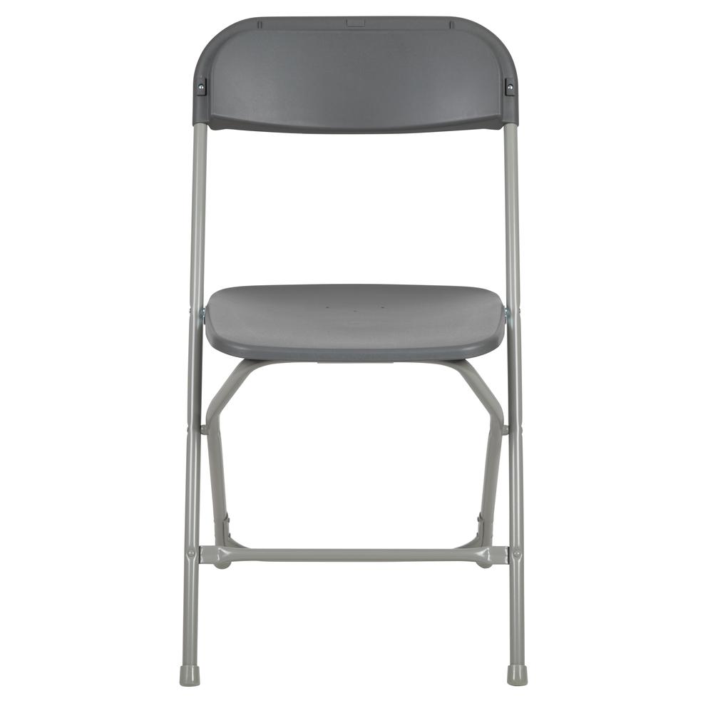 HERCULES Series 650 lb. Capacity Premium Grey Plastic Folding Chair. Picture 5