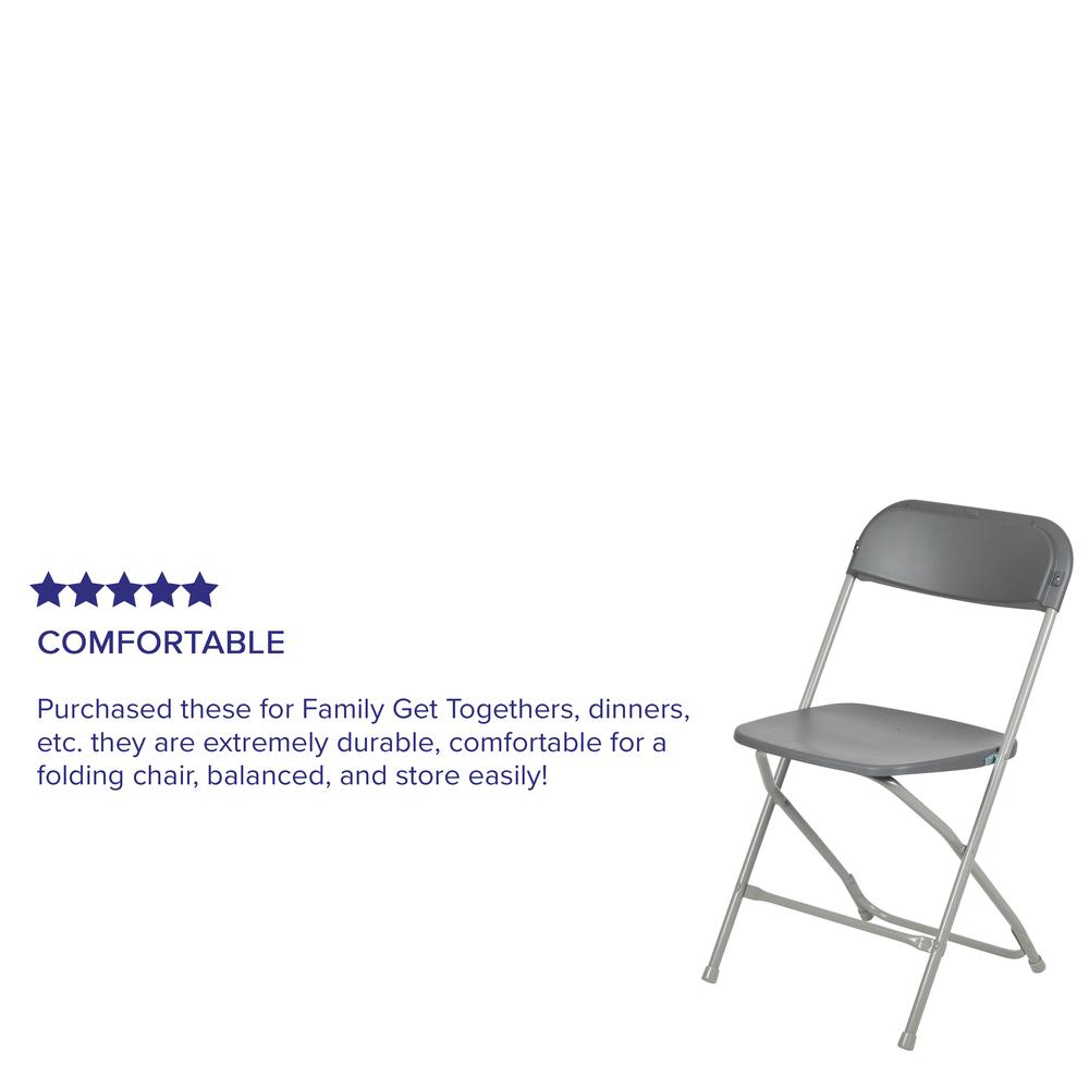 Folding Chair -  - Grey Plastic - 650LB Weight Capacity. Picture 27