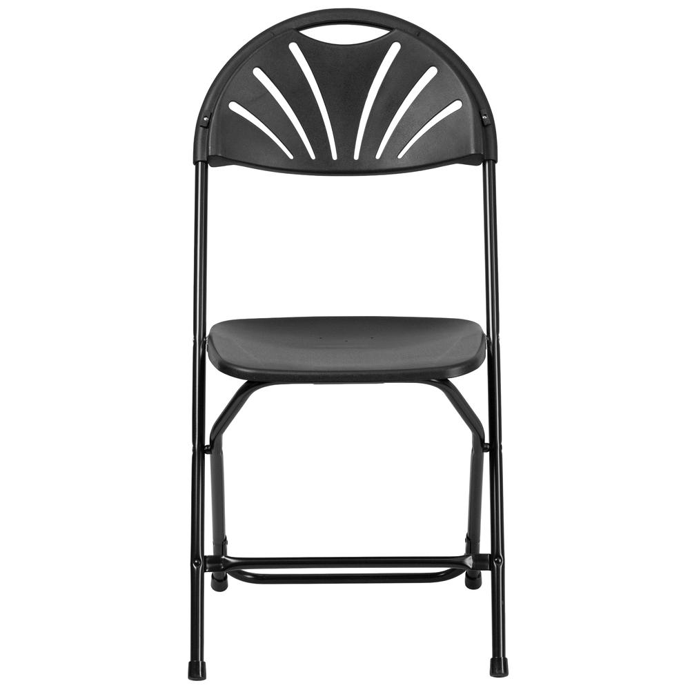 HERCULES Series 650 lb. Capacity Black Plastic Fan Back Folding Chair. Picture 5