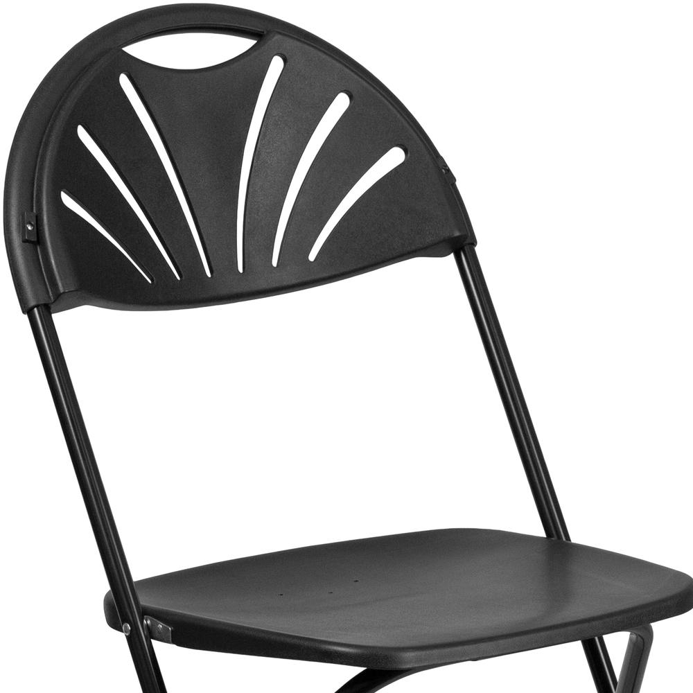 650 lb. Capacity Black Plastic Fan Back Folding Chair. Picture 16