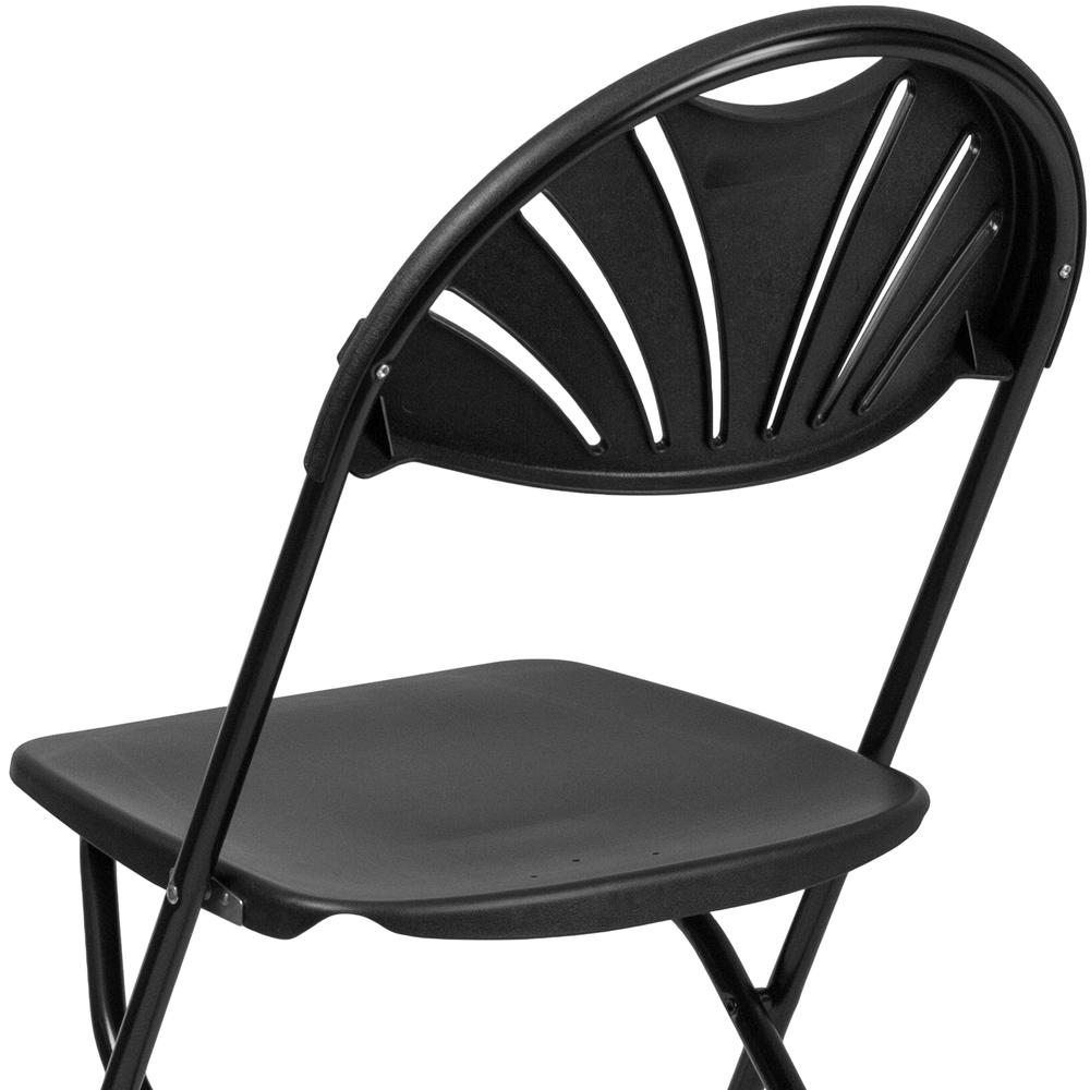 650 lb. Capacity Black Plastic Fan Back Folding Chair. Picture 17