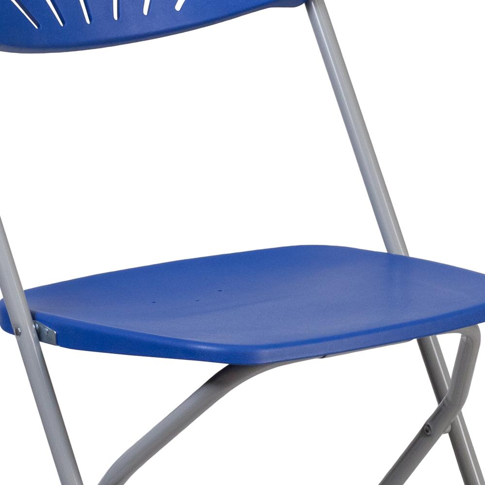 650 lb. Capacity Blue Plastic Fan Back Folding Chair. Picture 16