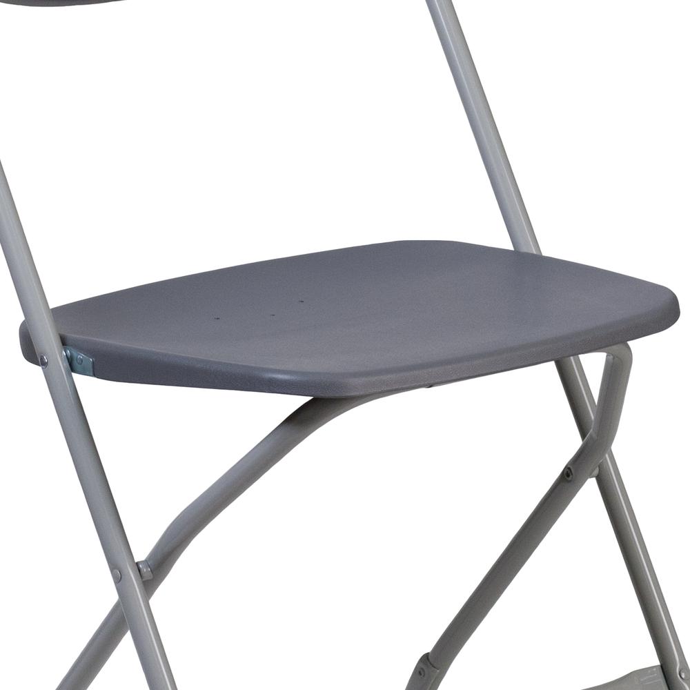 650 lb. Capacity Charcoal Plastic Fan Back Folding Chair. Picture 16