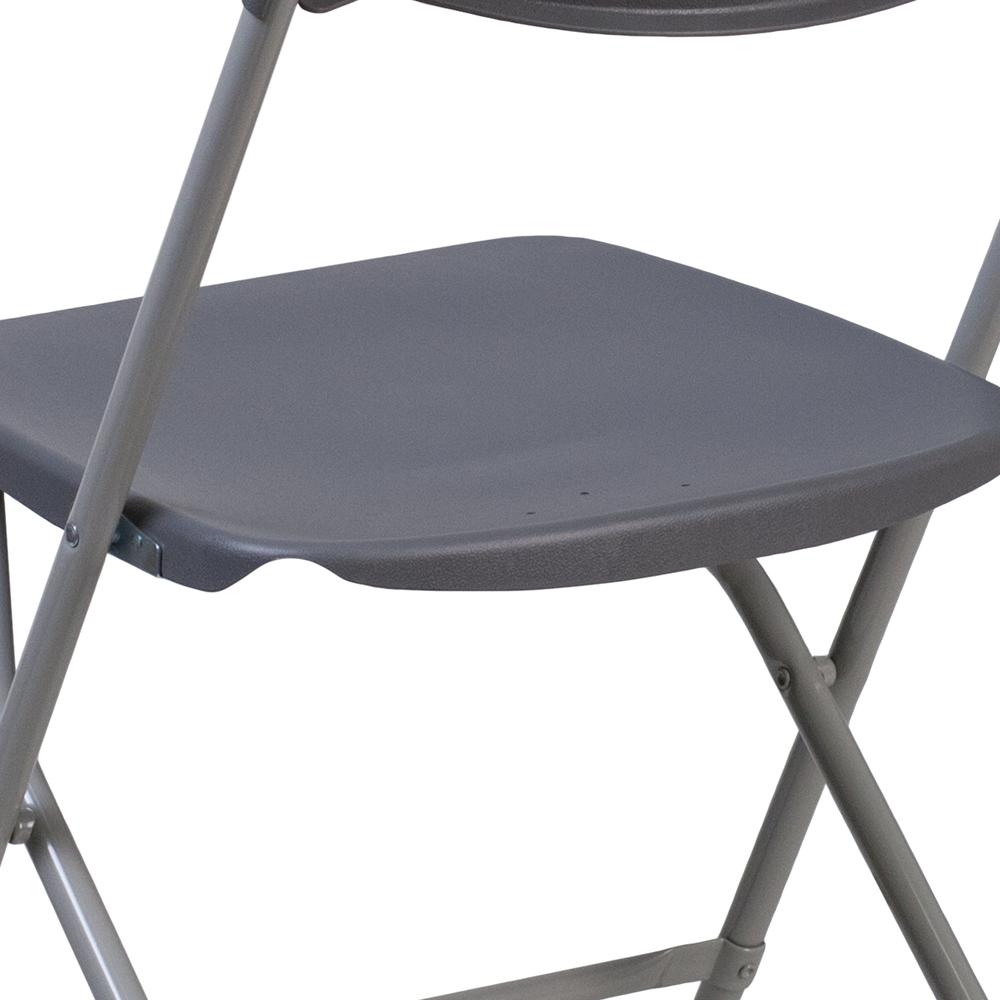 650 lb. Capacity Charcoal Plastic Fan Back Folding Chair. Picture 17