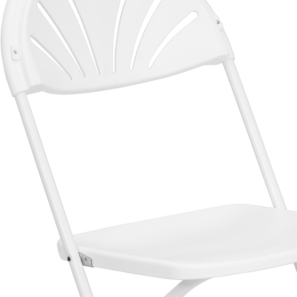 650 lb. Capacity White Plastic Fan Back Folding Chair. Picture 17