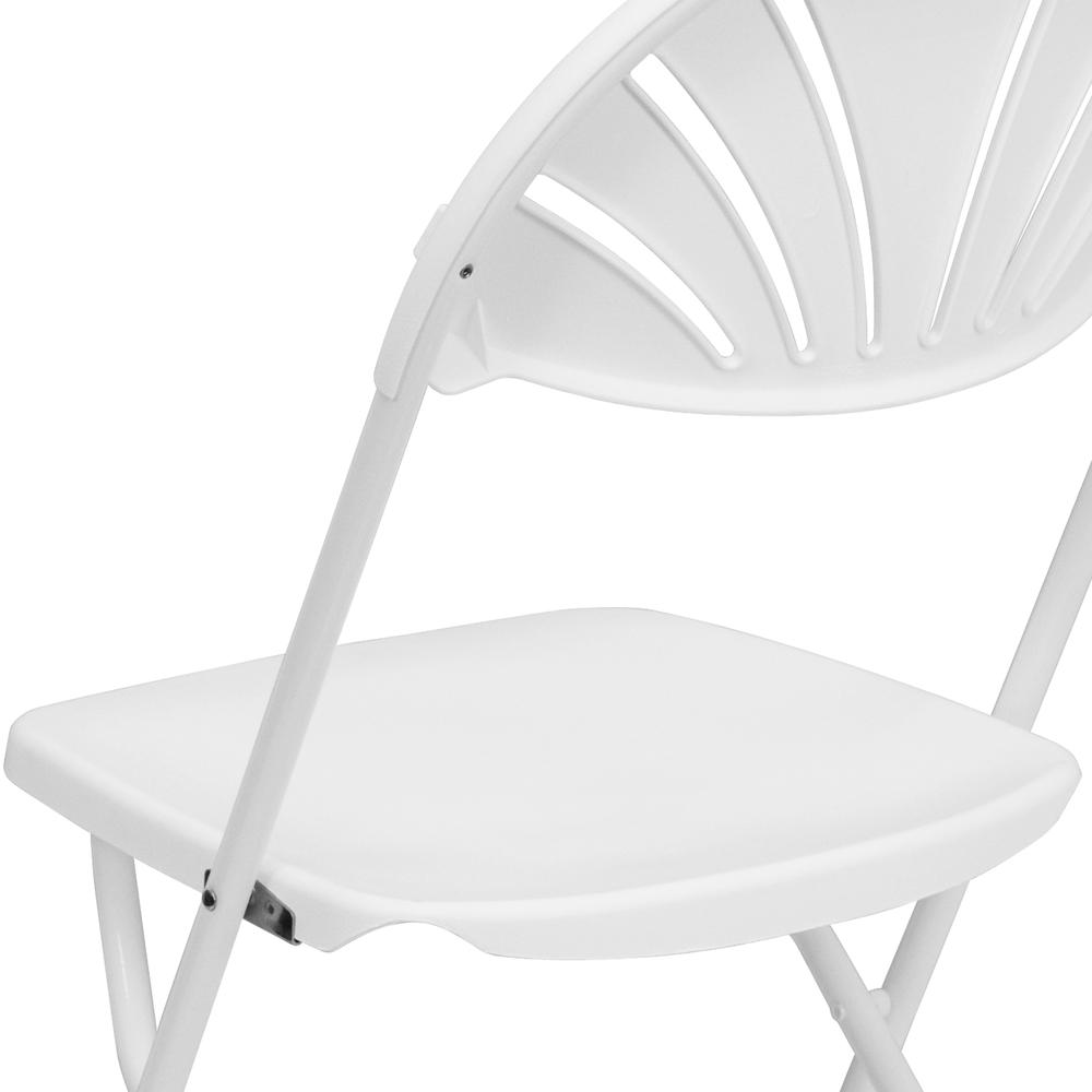 650 lb. Capacity White Plastic Fan Back Folding Chair. Picture 18