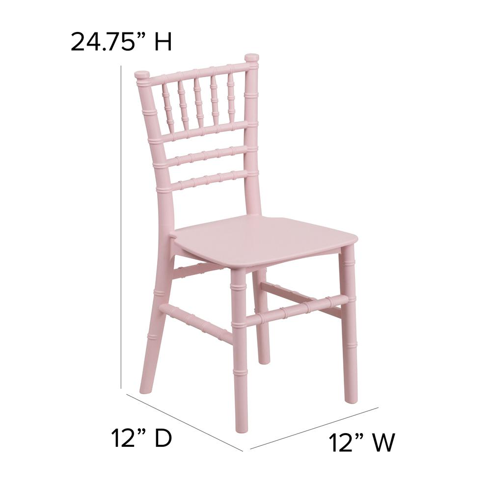 Child’s Pink Resin Party and Event Chiavari Chair for Commercial & Residential Use. Picture 2