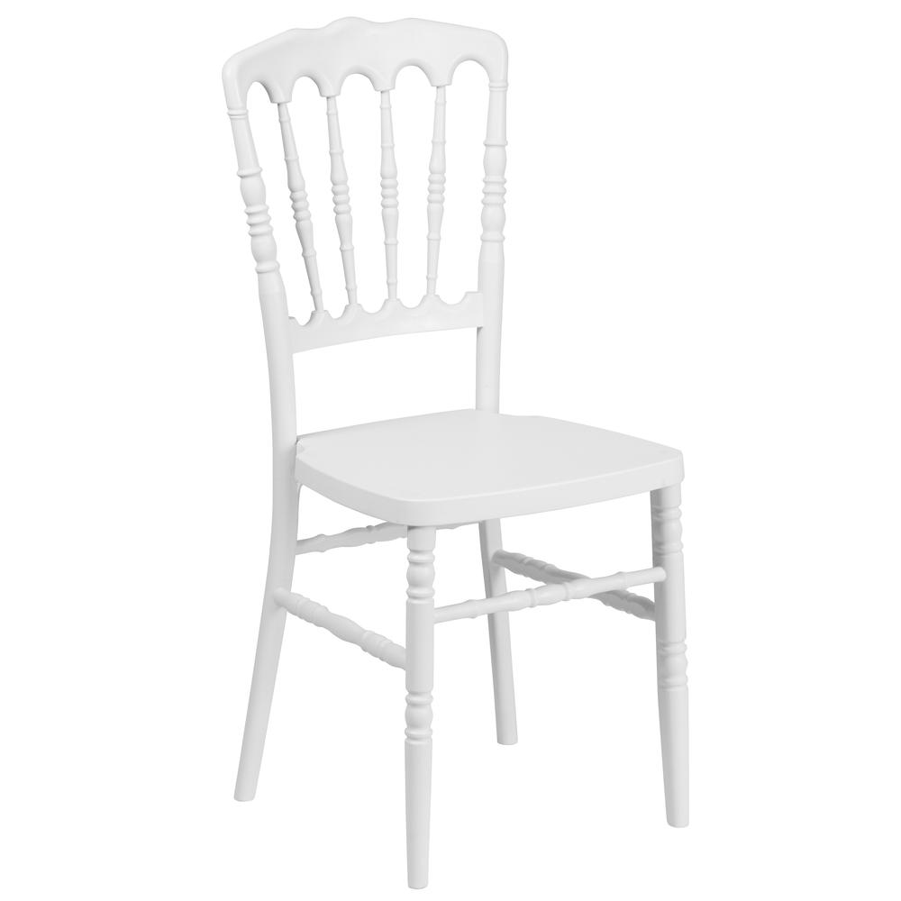 White Resin Stacking Napoleon Chair. Picture 1