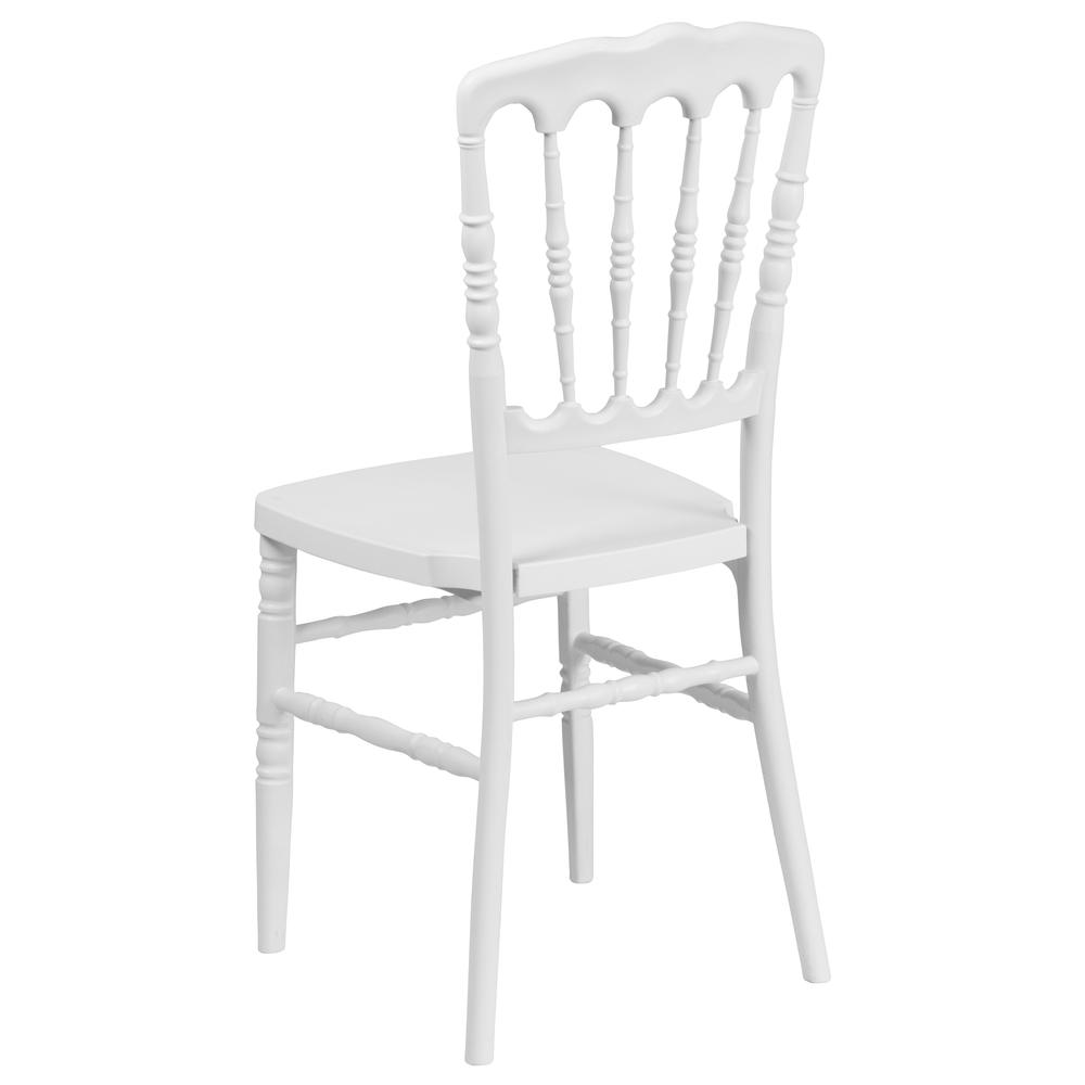 White Resin Stacking Napoleon Chair. Picture 3