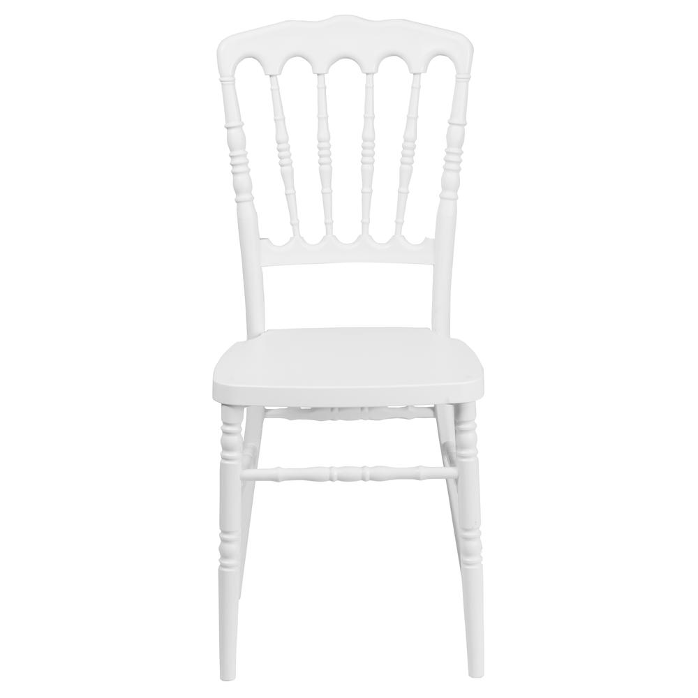 White Resin Stacking Napoleon Chair. Picture 4