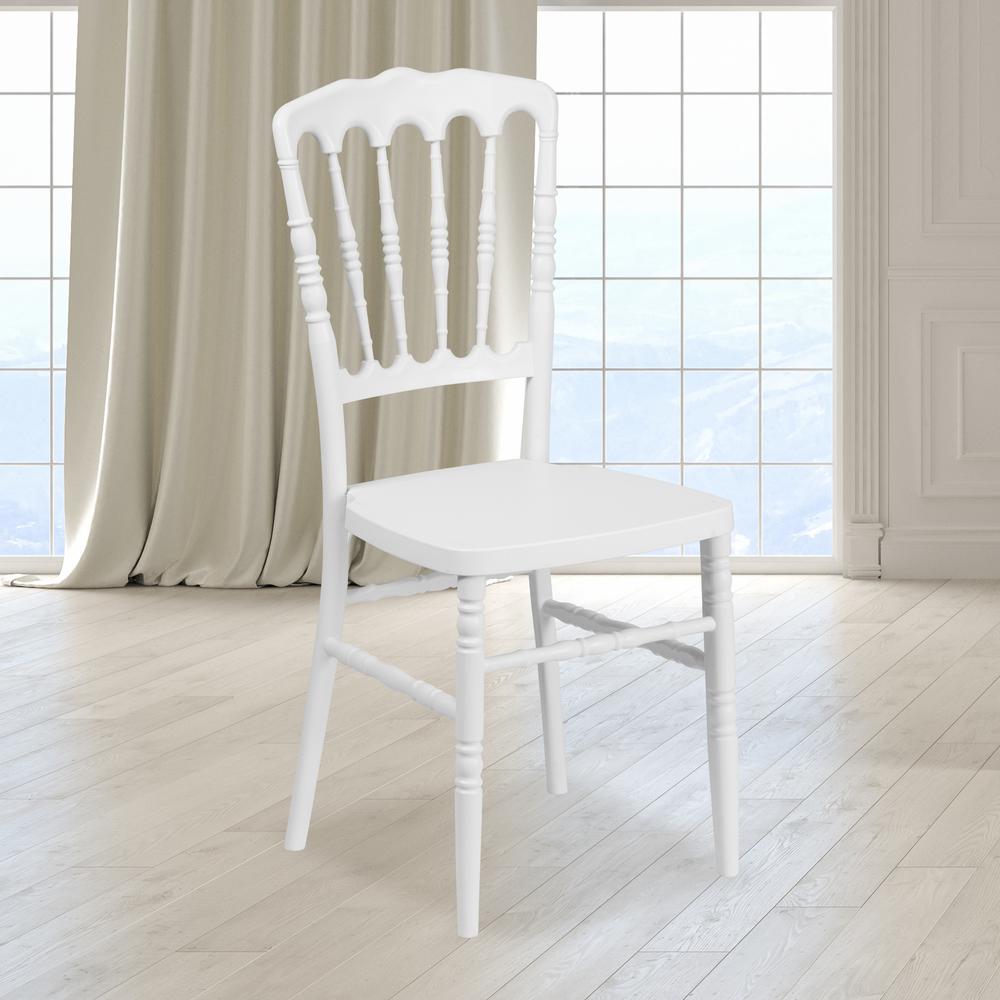 White Resin Stacking Napoleon Chair. Picture 6