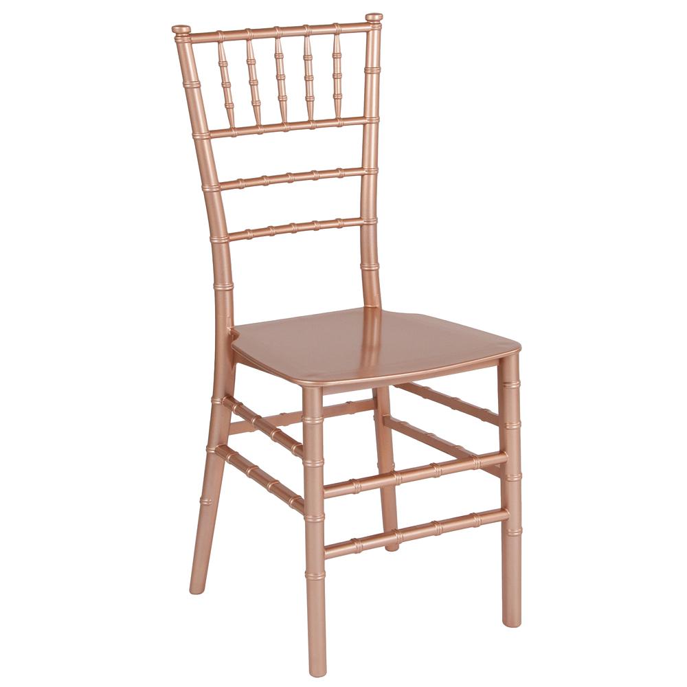Rose Gold Resin Stacking Chiavari Chair. Picture 1