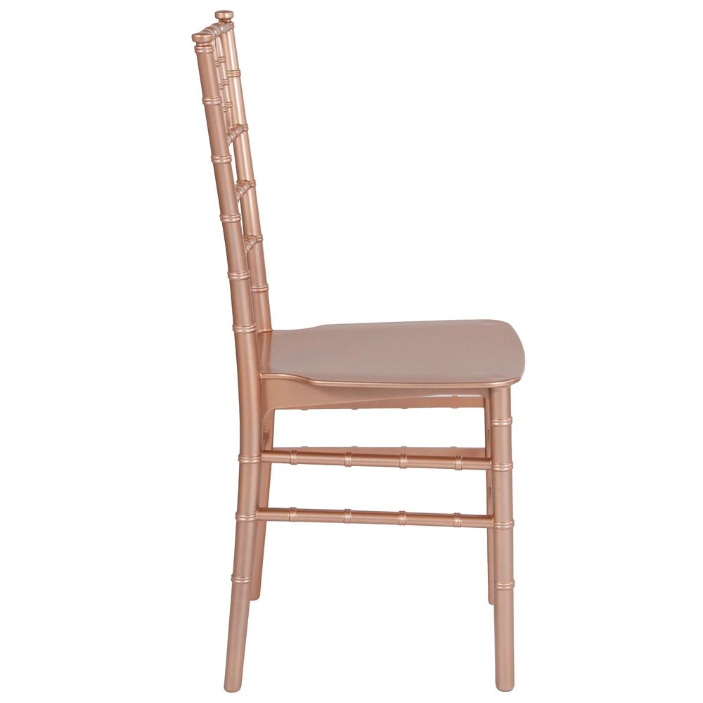 Rose Gold Resin Stacking Chiavari Chair. Picture 2