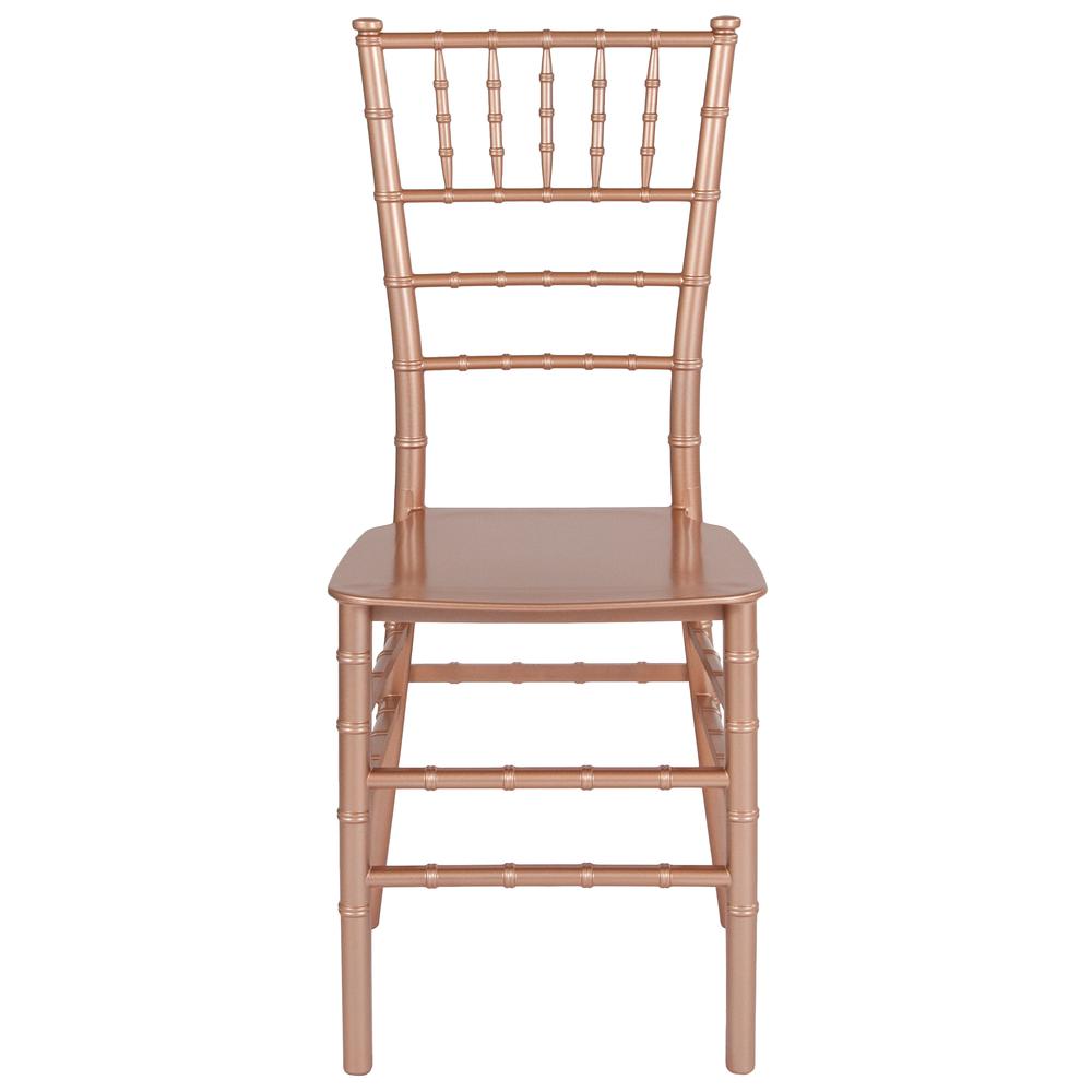 Rose Gold Resin Stacking Chiavari Chair. Picture 4