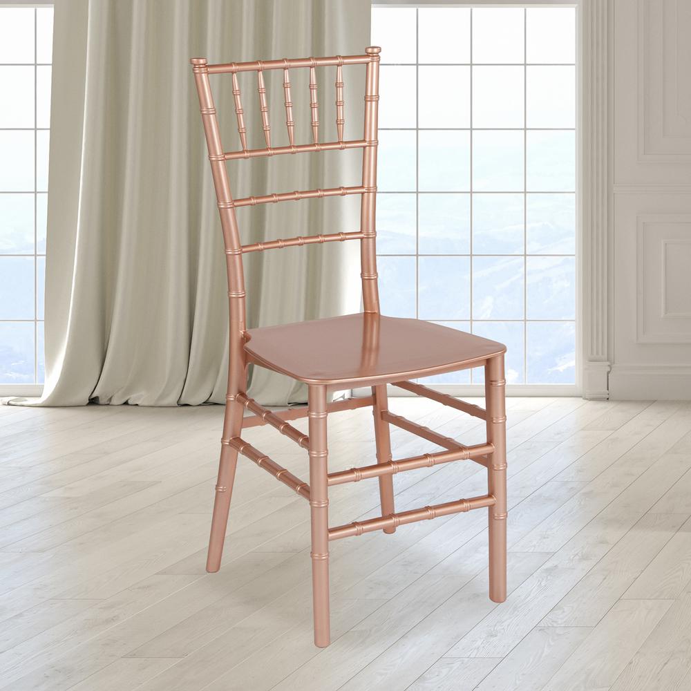 Rose Gold Resin Stacking Chiavari Chair. Picture 5