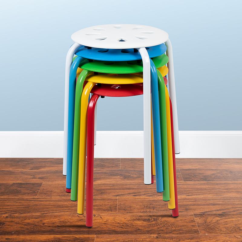 Plastic Nesting Stack Stools, 17.5"Height, Assorted Colors (5 Pack). Picture 2