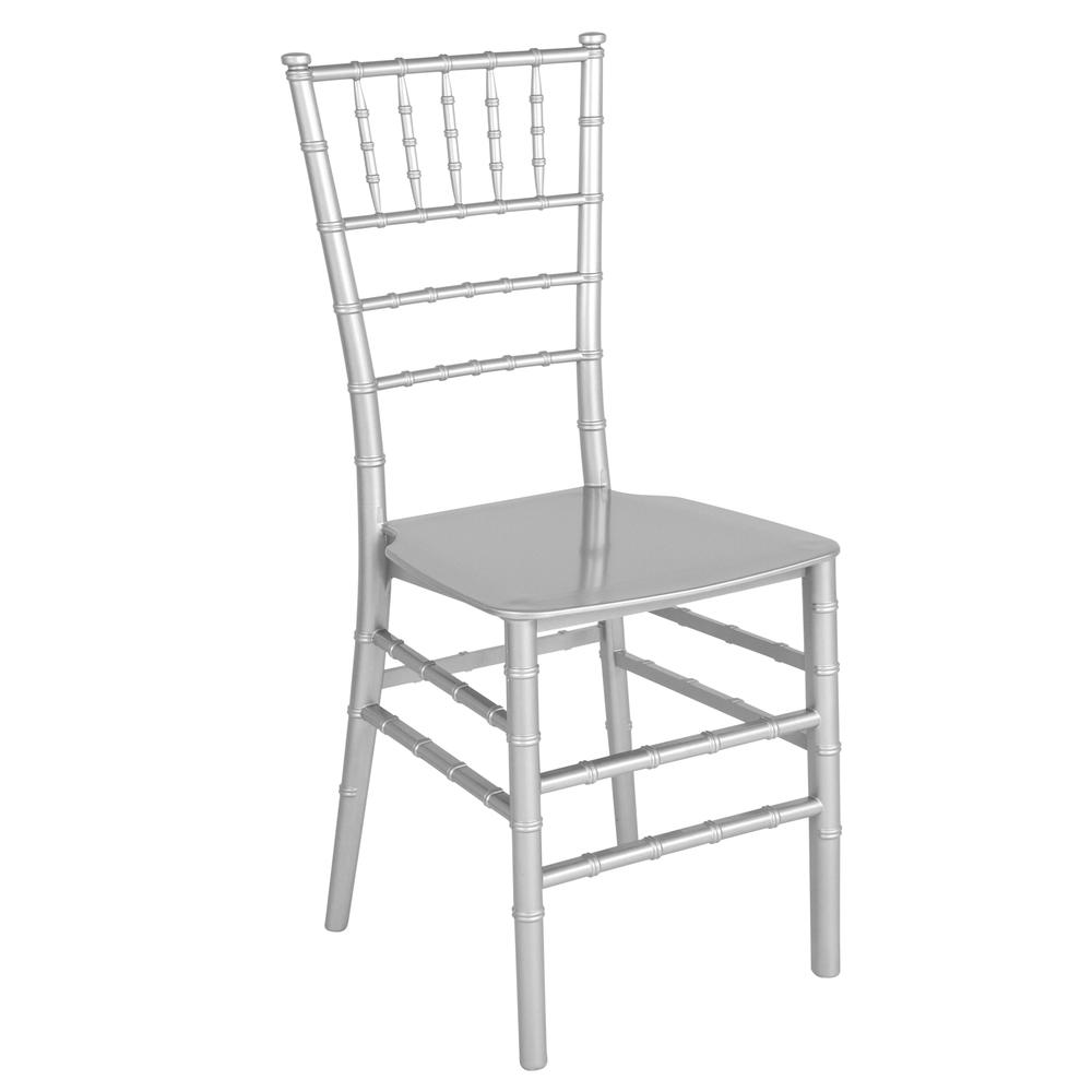 Silver Stackable Resin Chiavari Chair. The main picture.
