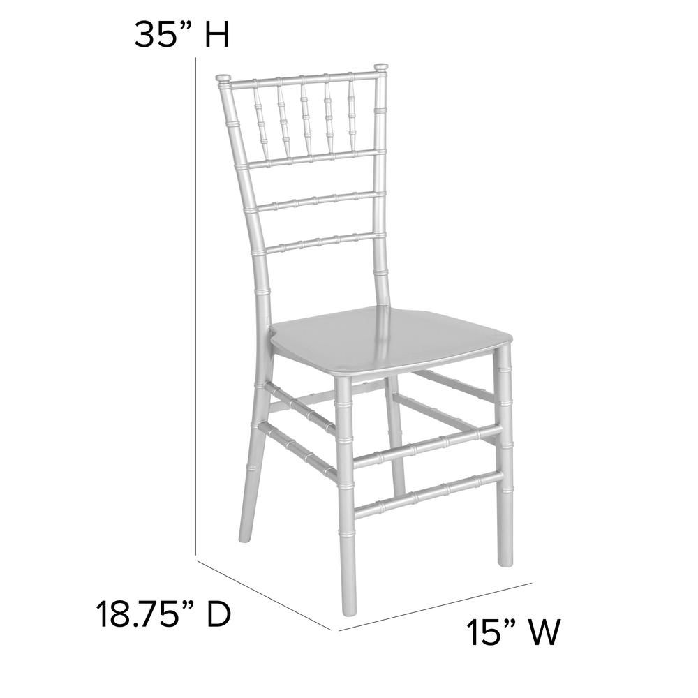 Silver Stackable Resin Chiavari Chair. Picture 2